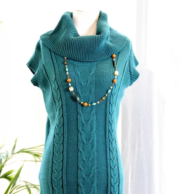 collar para vestido azul marino