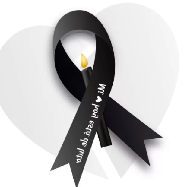 Lazo negro luto para Whatsapp